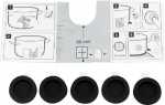 Mounting Parts - 17007119 Fixture Fixing Piece 5 Adhesive Rings + Positioning Template [Bosch Siemens]