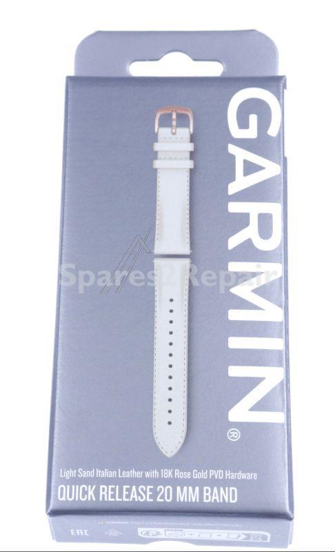 Garmin Wristbands For Smartwatch - 010-12924-21 Garmin Quick-release Leather Strap 20mm Beige In Rose Gold