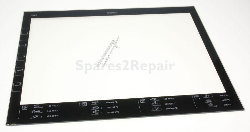 Oven inner Door Glass - 8082765028 Door Glass Silkscreened 522x38 [Electrolux Aeg]