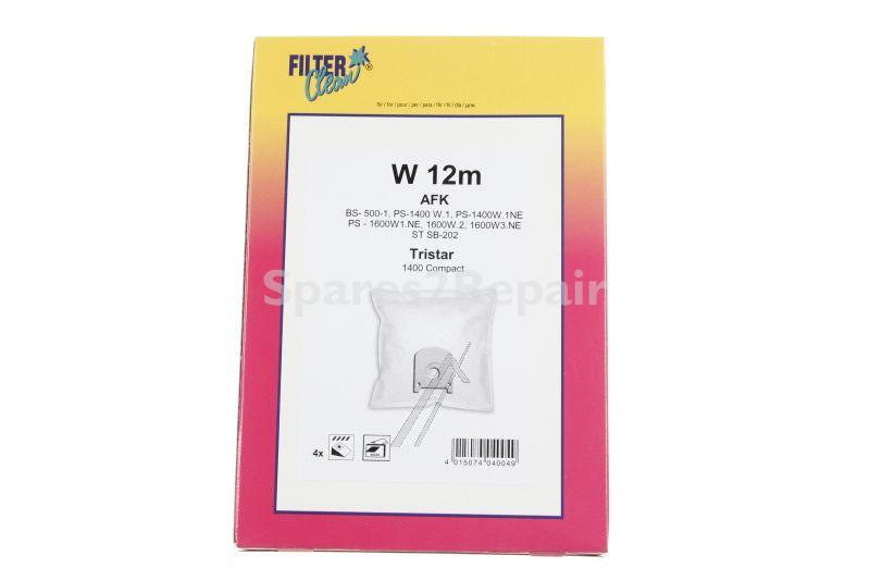 Filterclean Vacuum Cleaner Bags - W12m Fl0716-k Micro Fibre Bags X5 + 1filter
