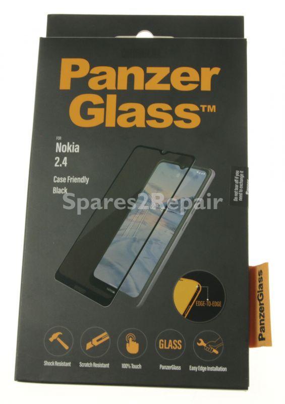 Panzerglass Display Protective Plastic Film - Premium Protective Glass Suitable For Nokia 2.4 Case Friendly, Black