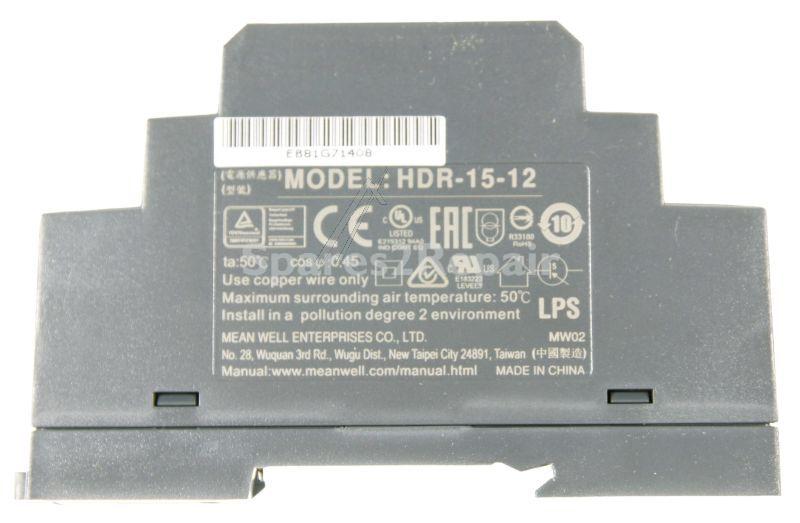 Ac-adaptor - 12vdc-1250ma-15w Din Rail Power Supply 230vac - 12vdc-1,25a 15w.