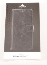 Mystyle Leather Bag Gsm - 28927 My Style Flex Wallet For Apple Iphone 13-14-15 Black