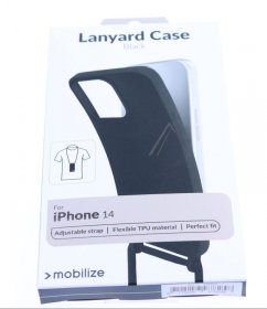 Mobilize Leather Bag Gsm - 28203 Mobilize Lanyard Gelly Lanyard Case For Apple Iphone 14 Black