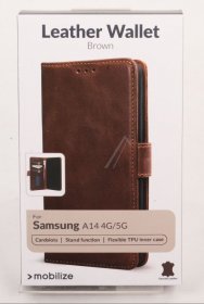 Mobilize Leather Bag Gsm - 28755 Mobilize Leather Wallet Samsung Galaxy A14 4g-5g Brown