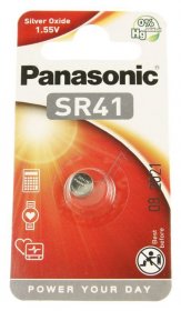 Panasonic 1.55v Button Cell Battery - Sr41 1,55v-200ma Button Cell, Silver Oxide, Pack Of 1