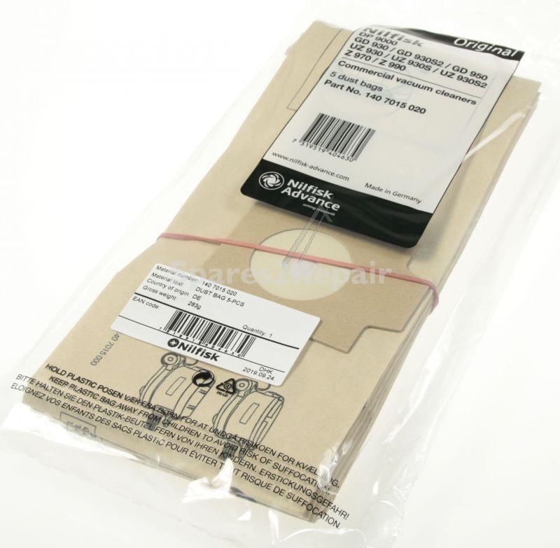 Nilfisk Vacuum Cleaner Bags - 140 7015 020 Dust Bag 5-pcs