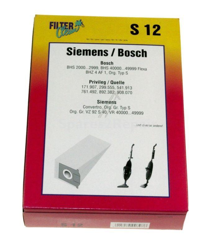 Filterclean Vacuum Cleaner Bags - S12 000229-k Paper Dust Bag X6+1 Filter