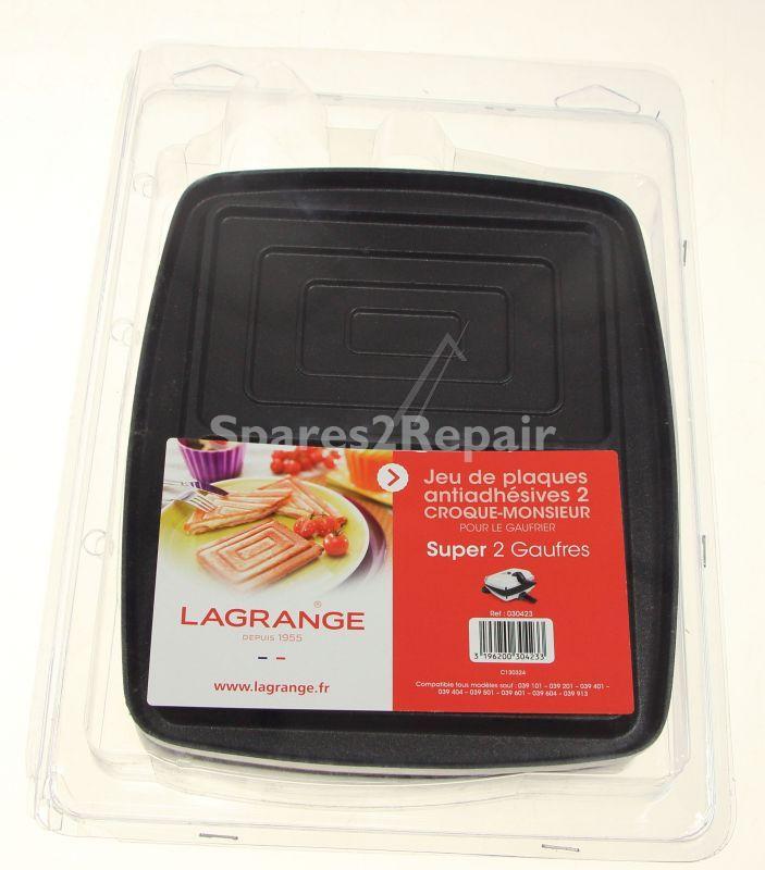 Lagrange Wafer Board - 030423 2x Croque-monsieur Plates 120x95mm With Non-stick Coating