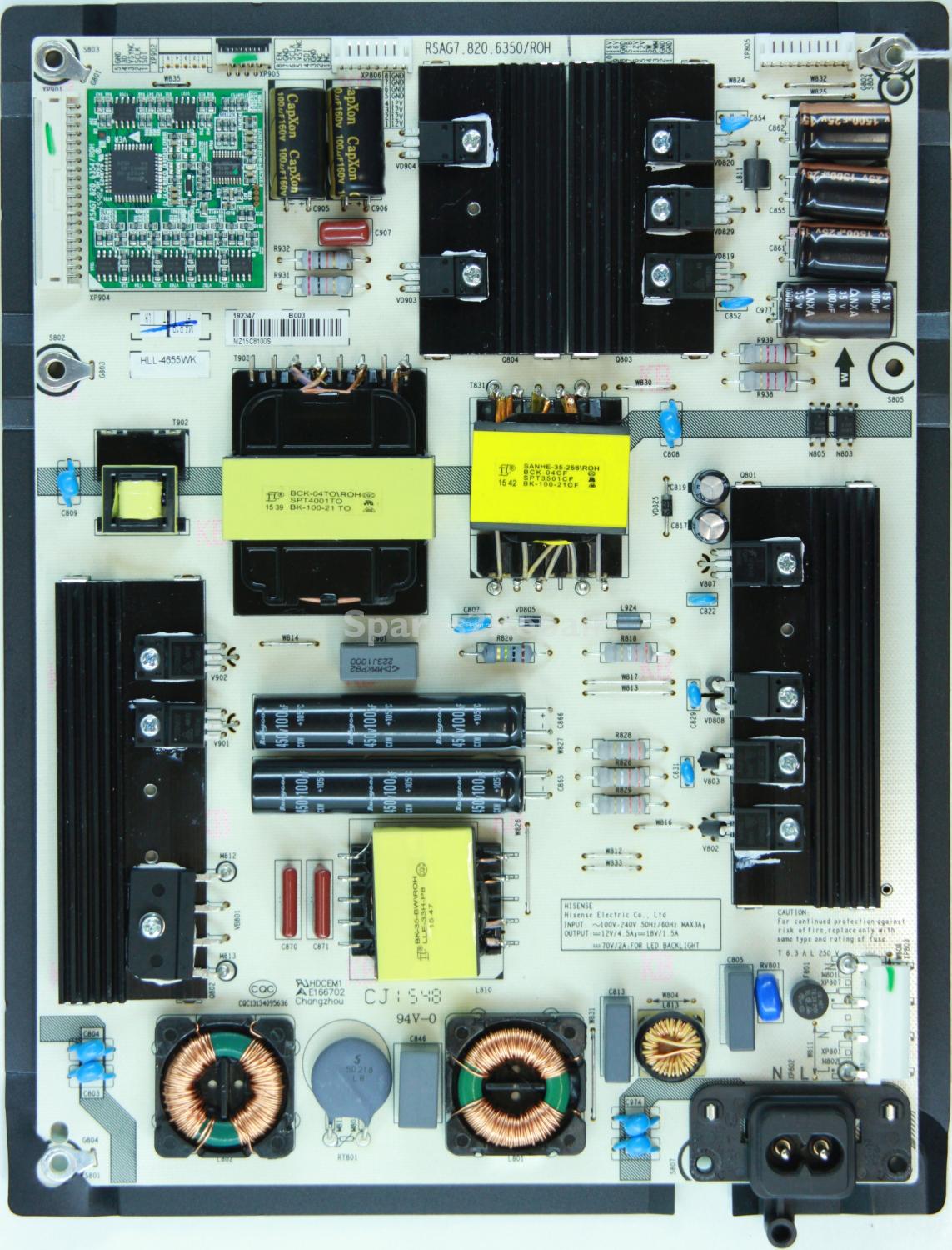 HiSense LTDN58K700XWTSEU3D - Power Supply - MZ15C8100S - HLL-4655WK - CQC13134095636 - RSAG7.820.6350/ROH