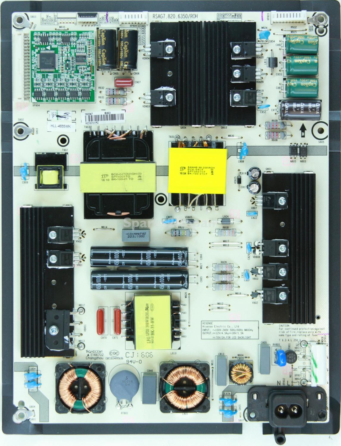 HiSense LTDN58K700XWTSEU3D - Power Supply - MZ163101PZ - HLL-4655WK - CQC13134095636 - RSAG7.820.6350/ROH