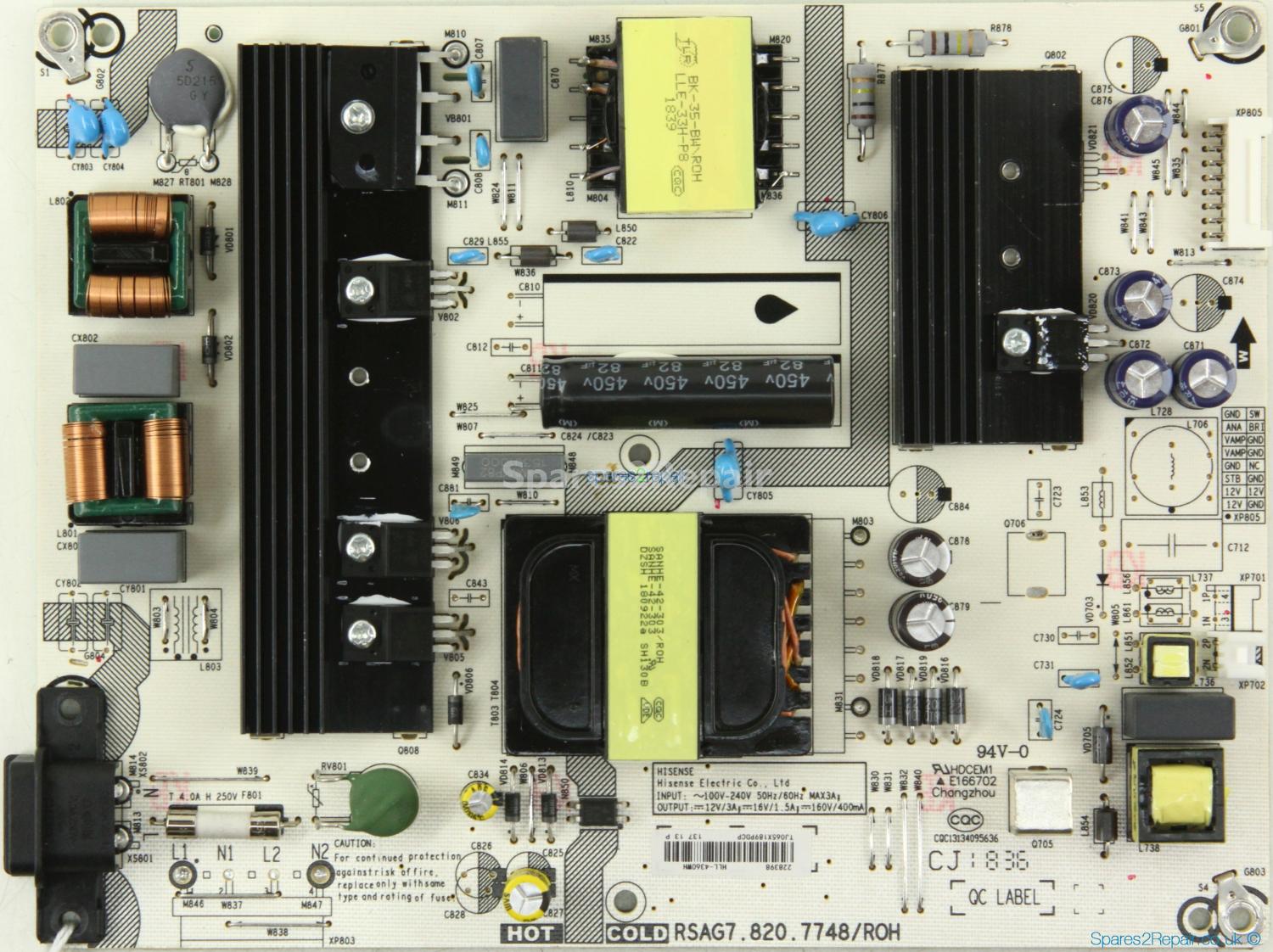 Hisense H43A6200UK - Power Supply - 228398 - HLL-4360WH - RSAG7.820.7748/ROH