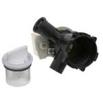 Compatible for Bosch WAE, WAN, WLG; Siemens WM12, WM14 Series Washing Machine Drain Pump Base & Filter Housing