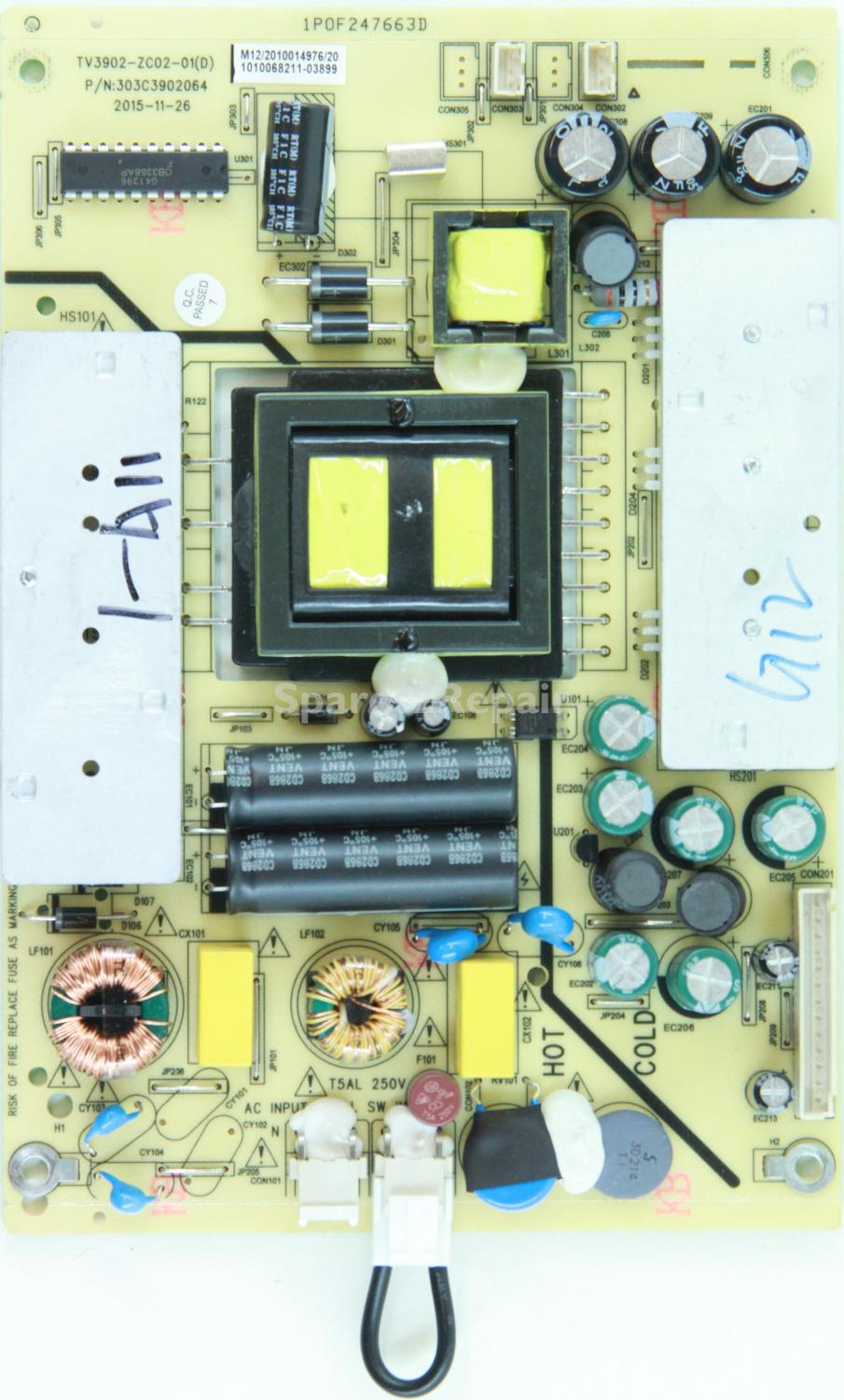Polaroid MHDV4233-U4 - Power Supply - M12/2010041976/20 - TV3902-ZC02-01(D) - 303C3902064 - 1P0F247663D