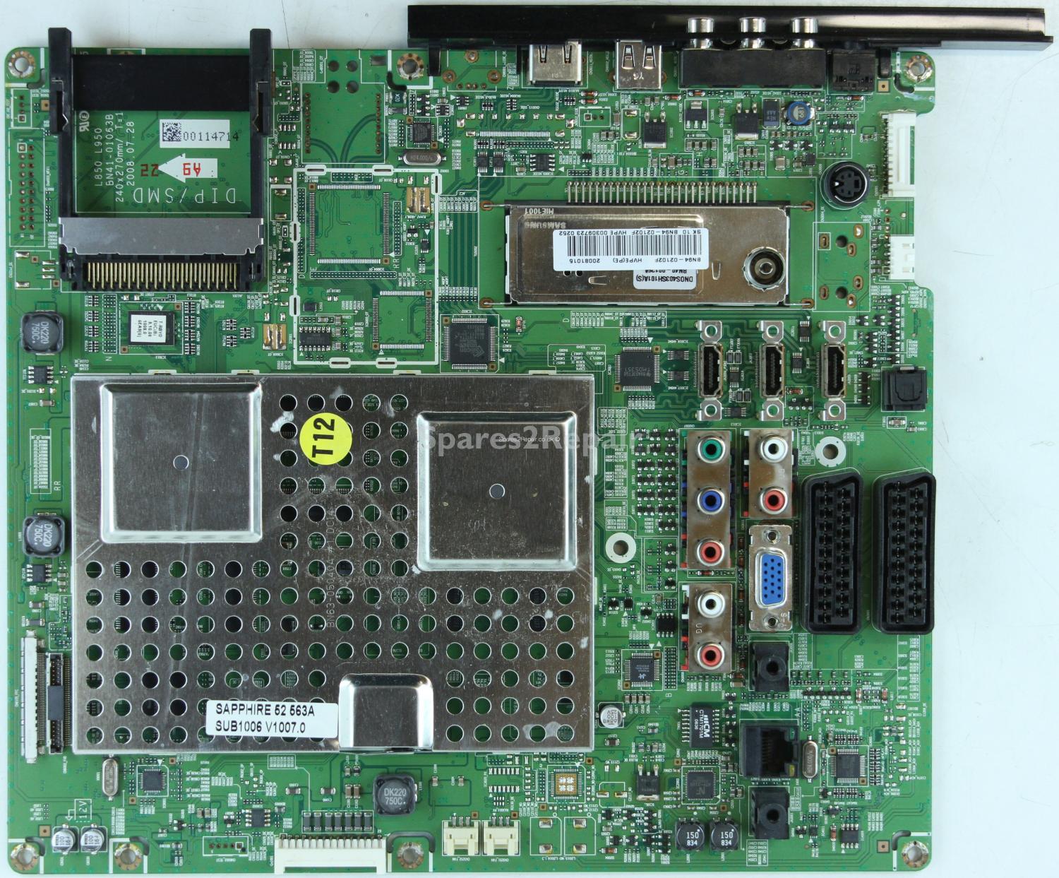 Samsung LE52A856S1M - Main AV - BN96-02102F - BN41-01063B - L850 L950 - SAPPHIRE 52