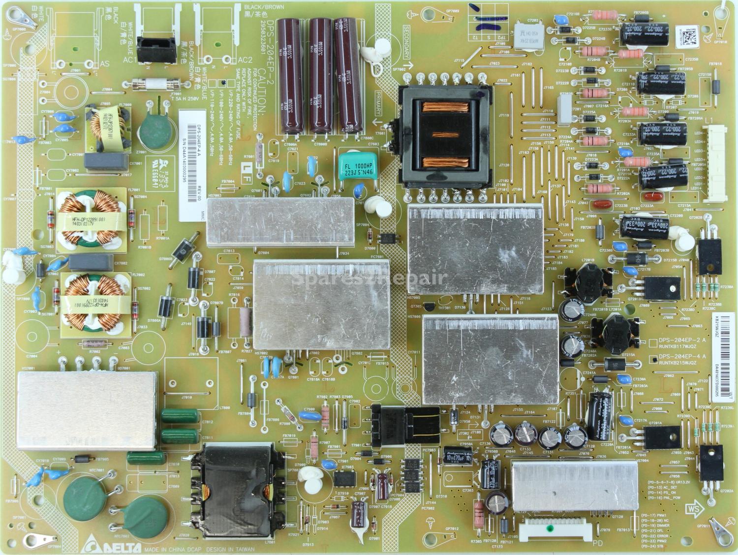 Sharp LC-60UQ10KN - PSU - RUNTKB215WJQZ - KB215WJQZ - DPS-204EP-4 A REV:00