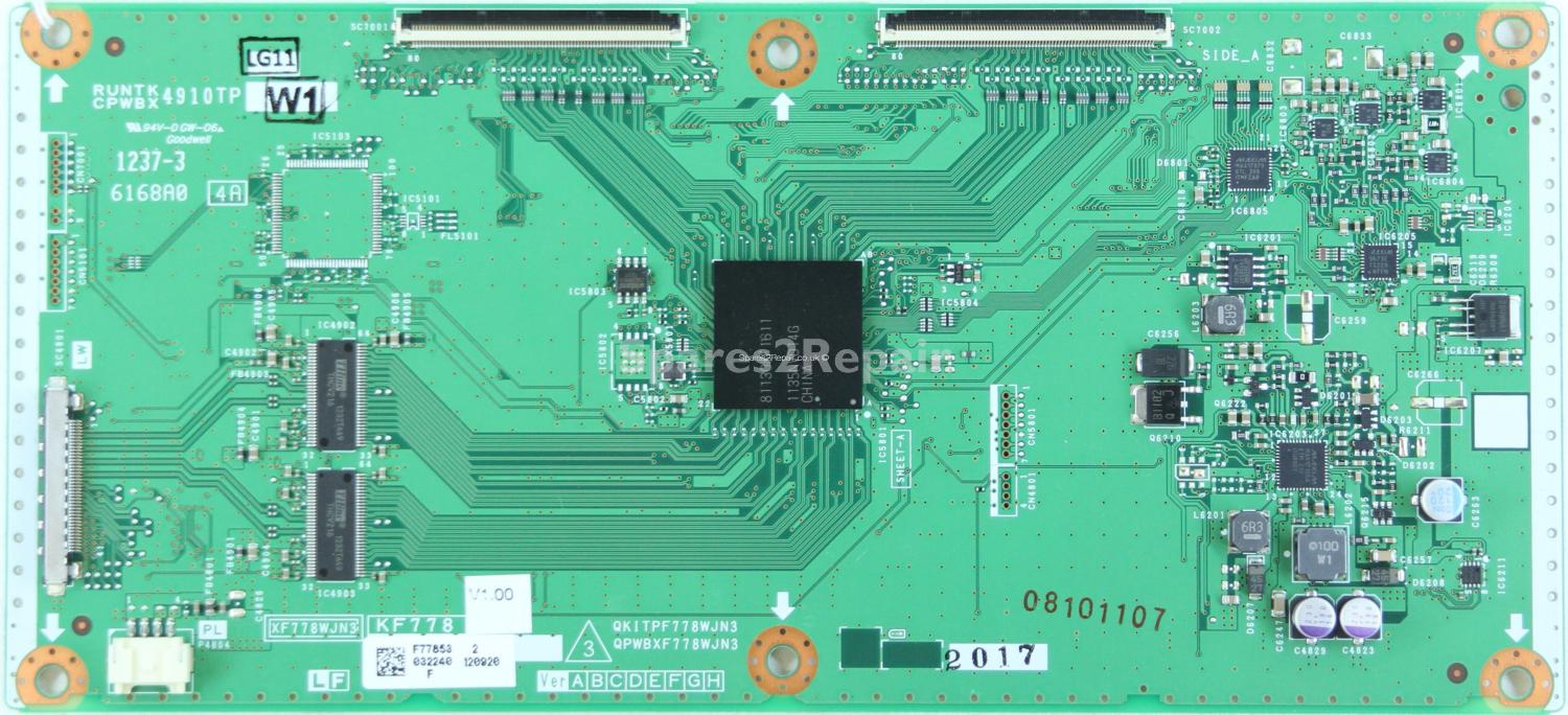 Sharp LC-60LE636E - T-Con - RUNTK4910TP - CPWBX4910TP - XF778WJN3 - KF778 - QKITPF778WJN3 - QPWBXF778WJN3 - F778FM51
