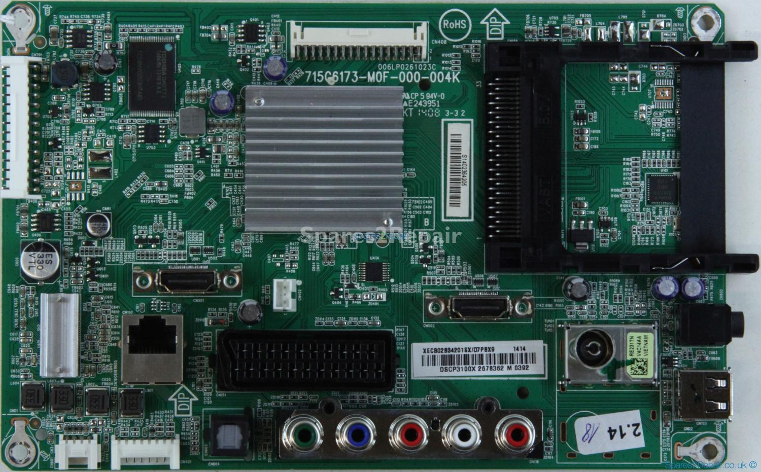 Sharp LC-46LD266K - Main AV - 715G6173-M0F-000-004K - 006LP0261023C