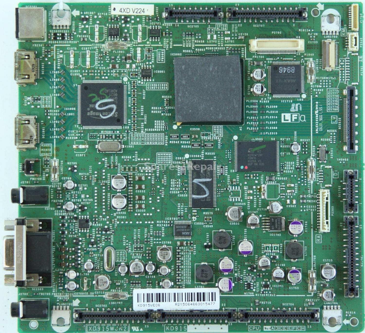 Sharp LC-42XD1E - AV Inputs - 4XD V224 - XD915WJN2 - KD915WE06