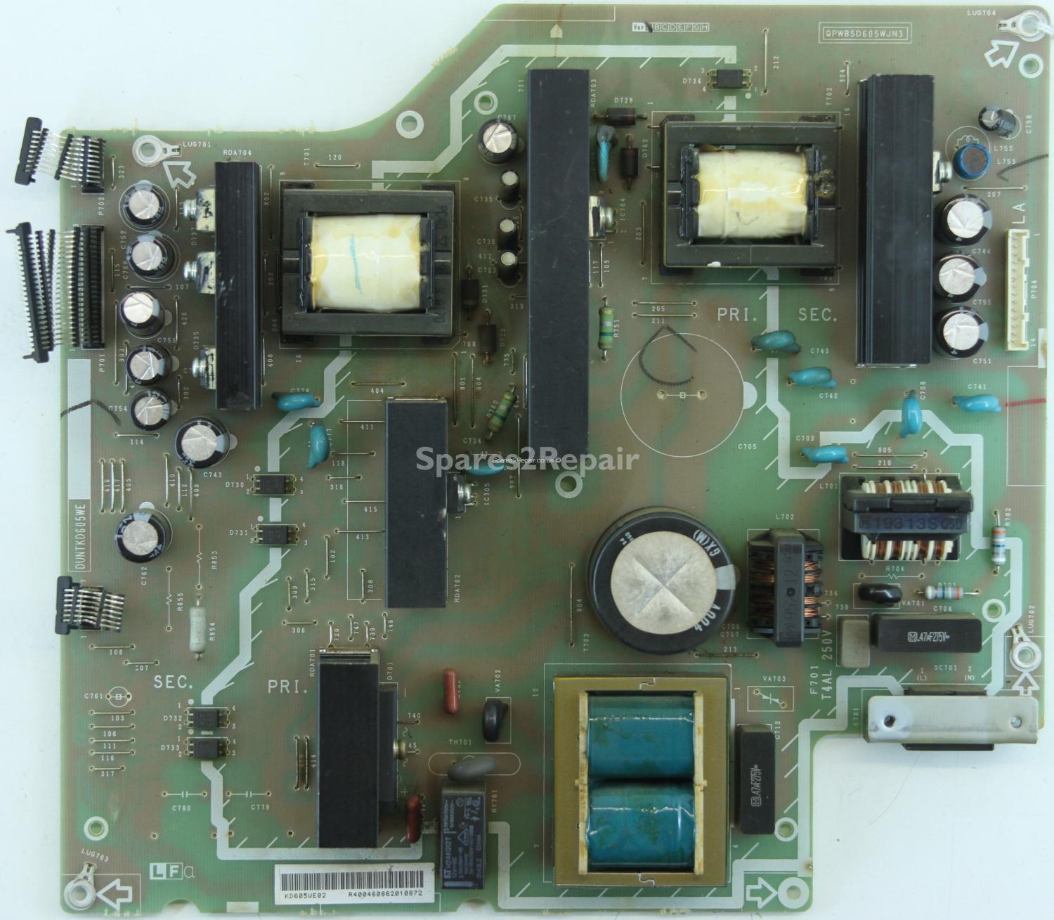 Sharp LC-26P70E - PSU - KD605WE02 - DUNTKD605WE - QPWBSD605WJN3 - Ver A