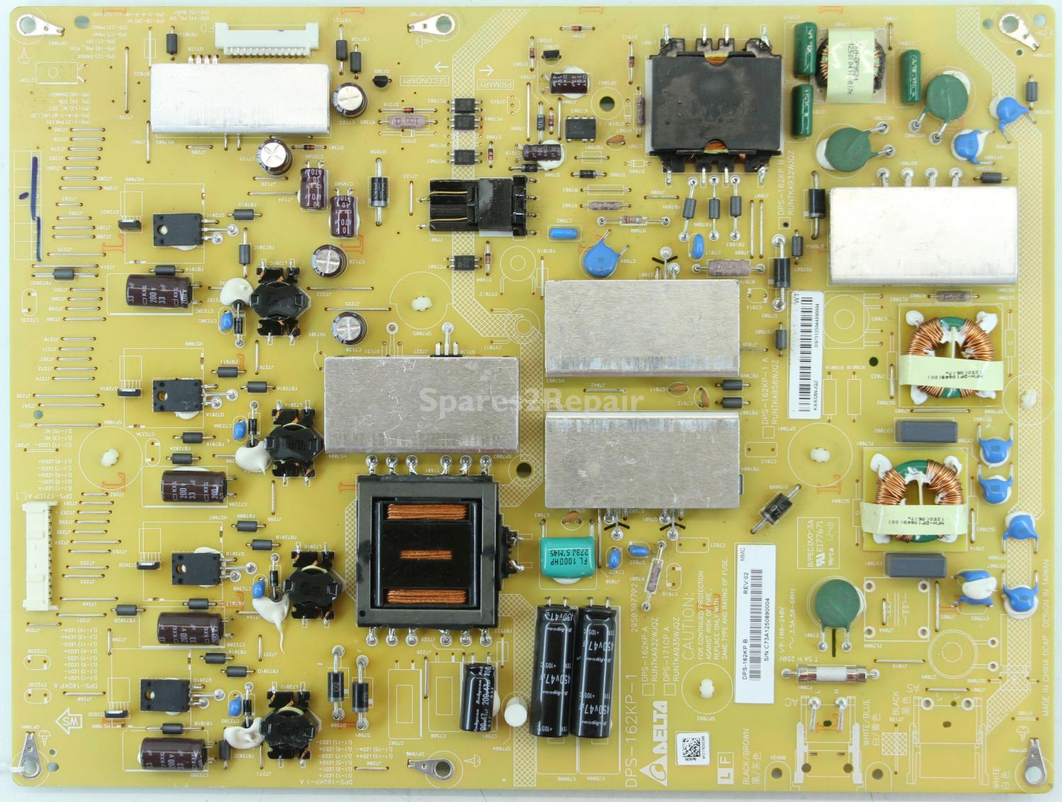 Sharp LC-60LE741E - PSU - DPS-162KP B - DPS-162KP-1 - REV:02 - KA932WJQZ - RUNTKA932WJQZ