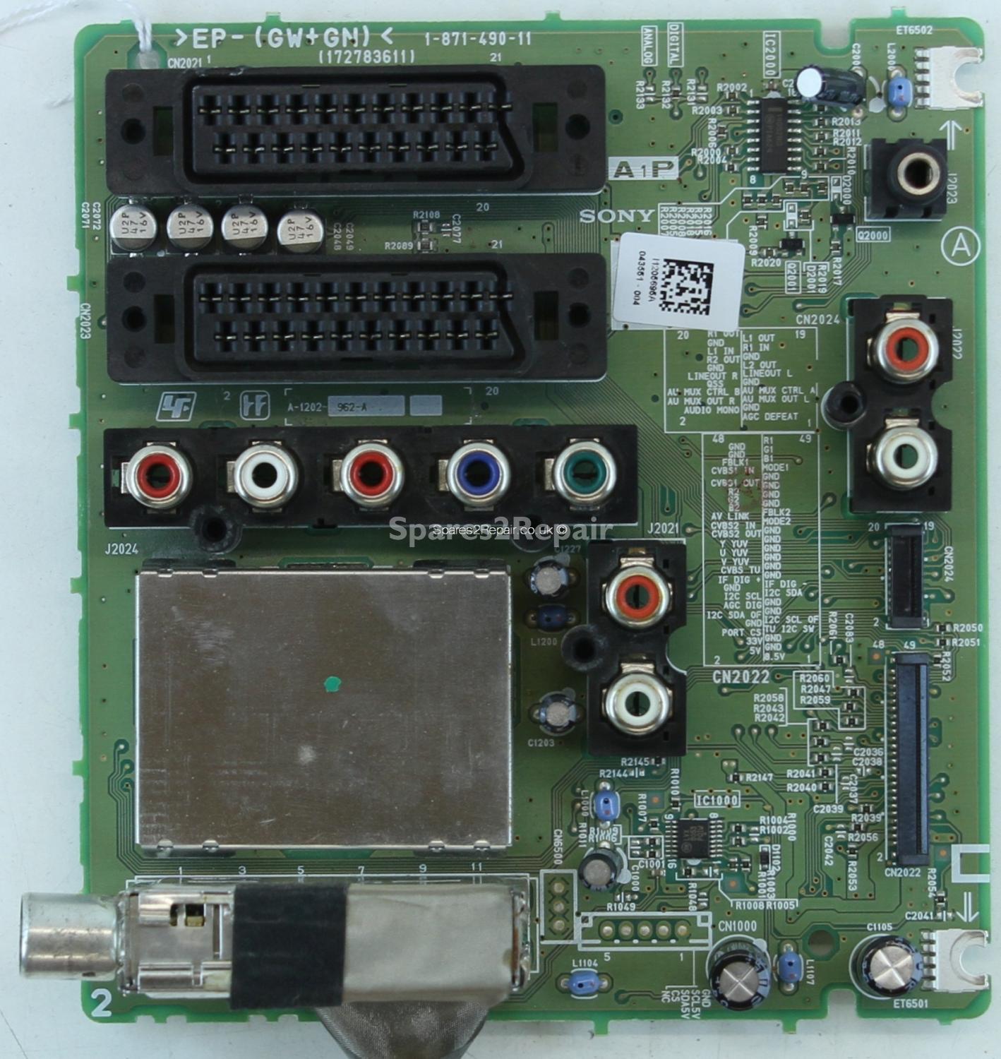 Sony KDL-40U2000 - Main AV - 1-871-490-11 - 172783611 - A-1202-962-A - I1205695A
